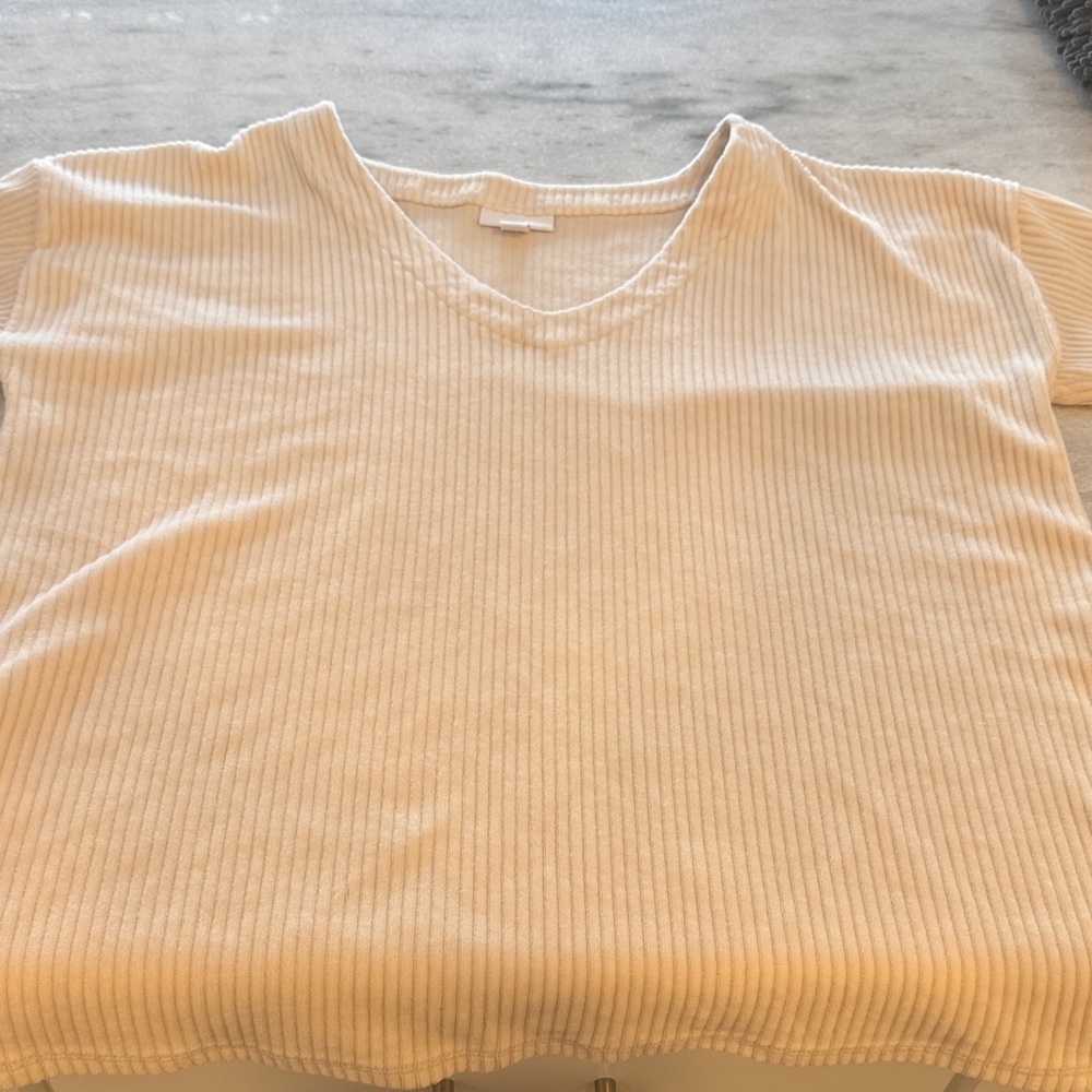 J. Jill Cream Textured Knit Top